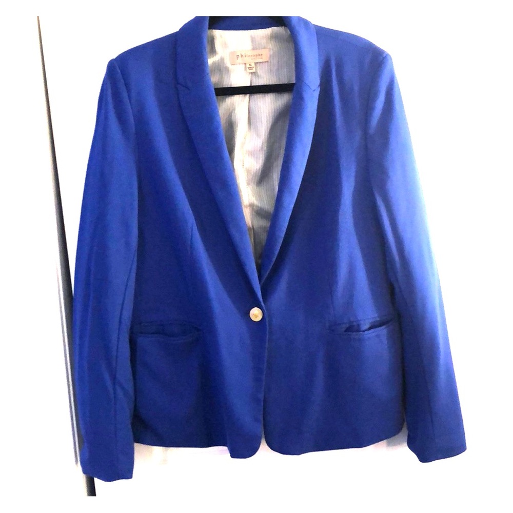 Royal blue knit blazer